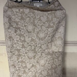 Banana Republic Beige Lace Pencil Skirt